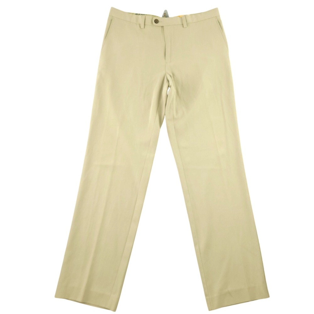 Tommy Bahama Dress Pants Mens 35x34 Beige Silk Cotton Classic Fit Resort